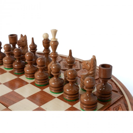 Шахматы Рубин - ручная работа, 35см х 35см