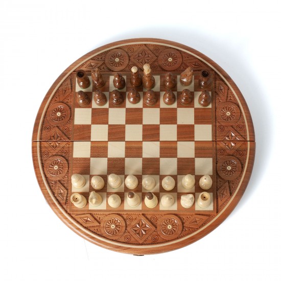 Шахматы Рубин - ручная работа, 35см х 35см