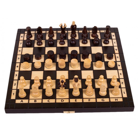 Набор шахматы + шашки малые, 35см х 35см, (Мадон 165А)