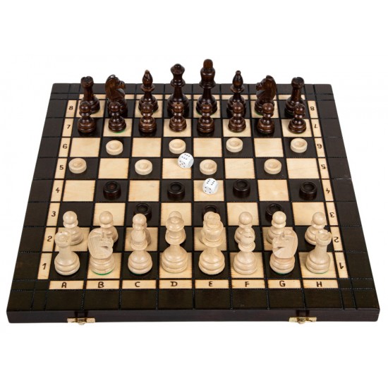 Набір Шахи + шашки + нарди, 41см х 41см, (Мадон 141)