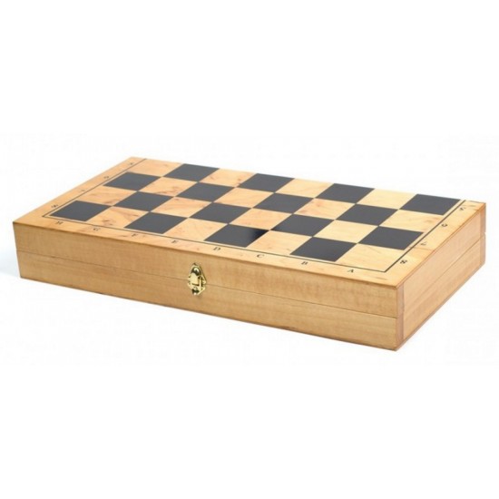 Набір шахи пластикові + дошка дерево, 36,5см х 36,5см, (Україна)