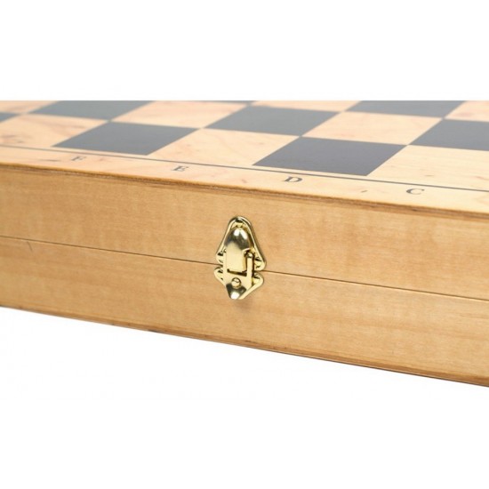 Набор шахматы пластиковые + доска дерево, 36,5см х 36,5см, (Украина)