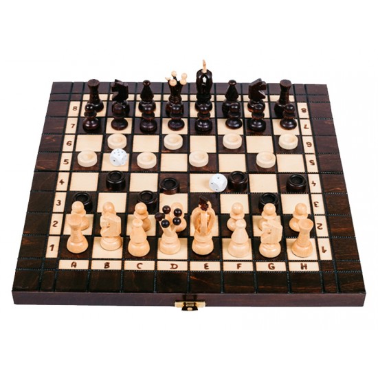 Набор шахматы+ шашки + нарды, 35,5см х 35,5см, (Мадон 143)