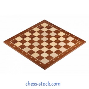Шахматная доска Sapele №5 нескладная с обозначениями, 48 х 48 см