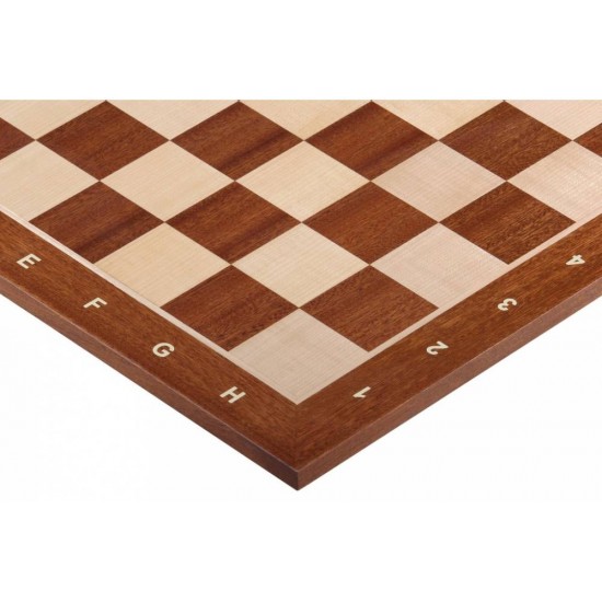 Шахматная доска Sapele Maple Dark №6 нескладная с обозначениями