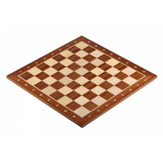 Шахматная доска Sapele Maple Dark №6 нескладная с обозначениями