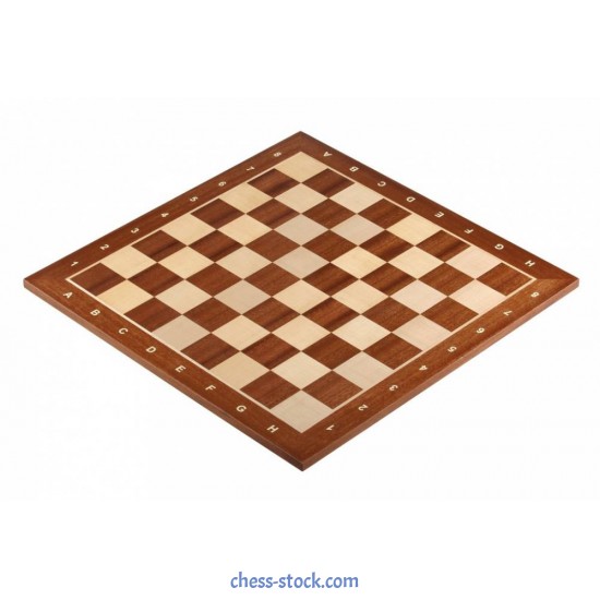 Шахматная доска Sapele Maple Dark №6 нескладная с обозначениями
