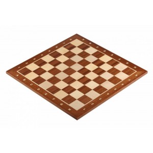 Шахматная доска Sapele Maple Dark №6 нескладная с обозначениями