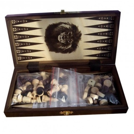 Набор шахматы+ шашки+ нарды Школьные, 27см х 27см, (Мадон 142)