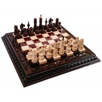 Набор шахмат Royal Light вишня, 52см х 52см. Ручная работа (Украина)