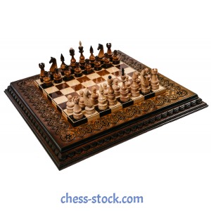 Набір шахів Elite Ambre, 58см х 58см. Ручна робота (Україна)