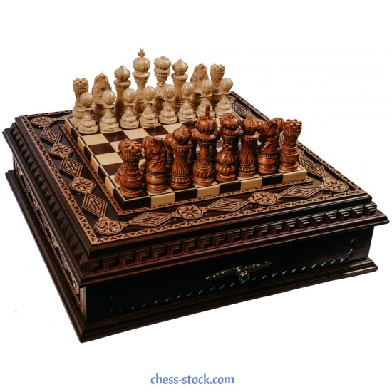 Набір шахів Royal Elegance, 52см х 52см. Ручна робота (Україна)