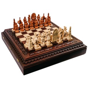 Набор шахмат Battle of Thrones, 59,5 х 59,5 см. Ручная работа
