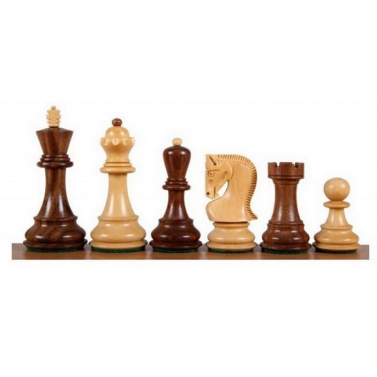 Набір шахів Загреб №6 коричневі, дошка Sapele Maple Dark 54 х 54 см