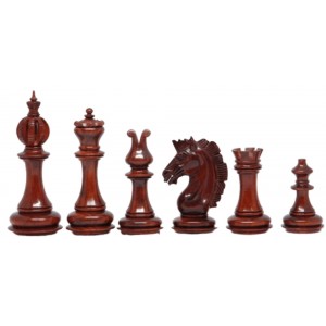 Шахматные фигуры Cavalry chess Padauk, красные (Индия)