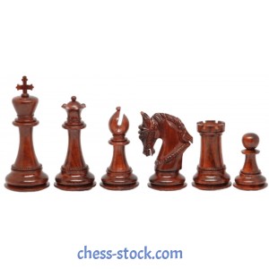 Шахові фігури King Author chess Padauk, червоні (Індія)