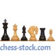 Шахматные фигуры King Arthur chess Ebony, черные (Индия)
