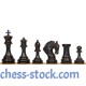 Шахматные фигуры King Arthur chess Ebony, черные (Индия)