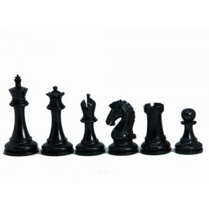 Шахматные фигуры Sinqufield, черные (Индия)