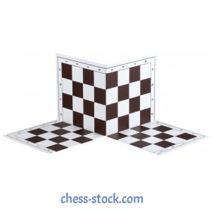 Шахматная доска с двойным сложением, 51см х 51см, коричнево-белая