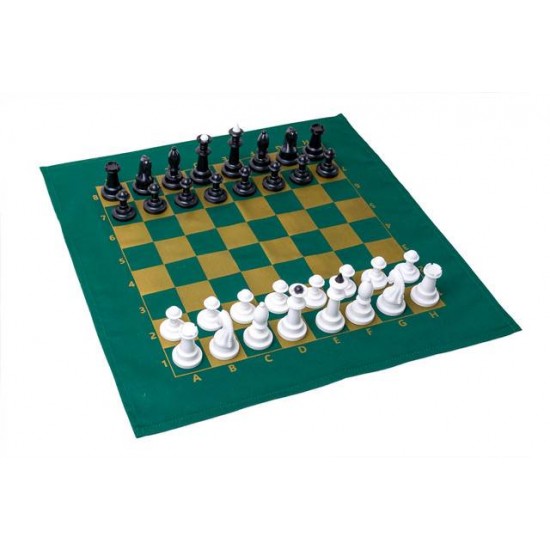 Набір шахи + шашки + дошка тканина + мішечок  (Україна)