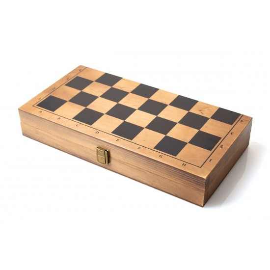 Шахматная доска складная дерево (темная), 36,5см х 36,5см (Украина)