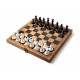 Набір шахи пластикові + дошка дерево (темна), 36,5см х 36,5см, (Україна)
