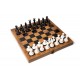 Набір шахи пластикові + дошка дерево (темна), 36,5см х 36,5см, (Україна)