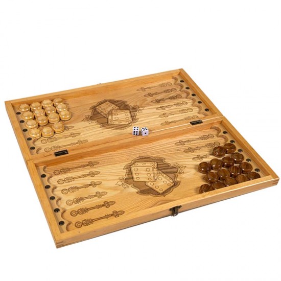 Нарди дерев'яні Козак, 50см х 46см. Ручна робота (Україна)