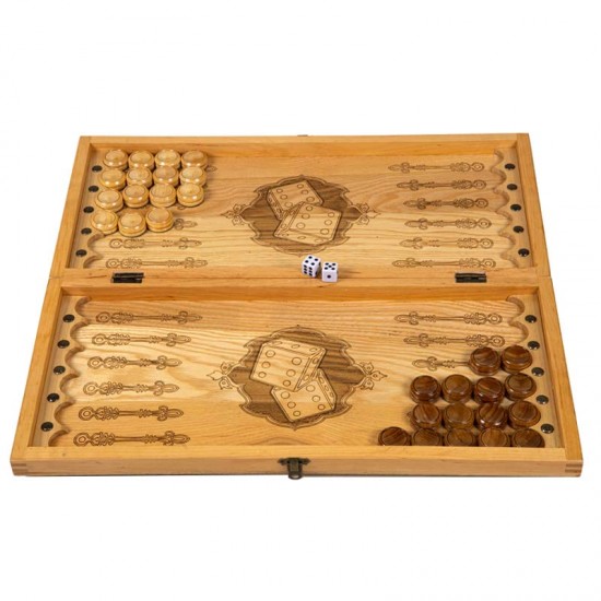 Нарди дерев'яні Лев, 55см х 50см. Ручна робота (Україна)