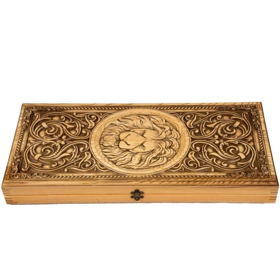 Нарды деревянные Лев, 55см х 50см. Ручная работа (Украина)