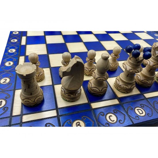 Набор шахмат Амбассадор (синие), 54см х 54см, (Мадон 128)