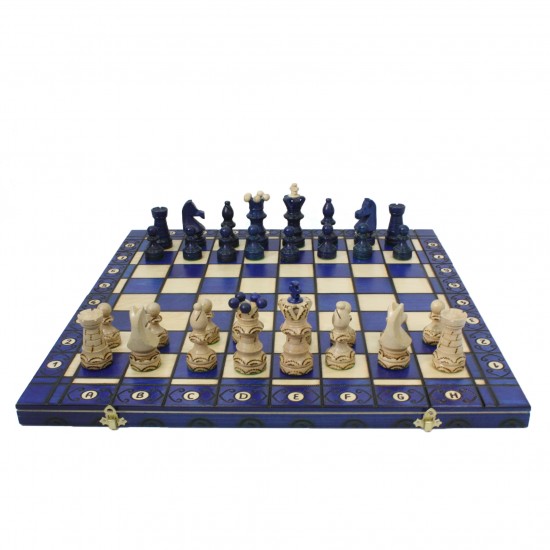 Набор шахмат Амбассадор (синие), 54см х 54см, (Мадон 128)