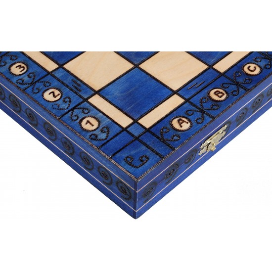 Набор шахмат Амбассадор (синие), 54см х 54см, (Мадон 128)