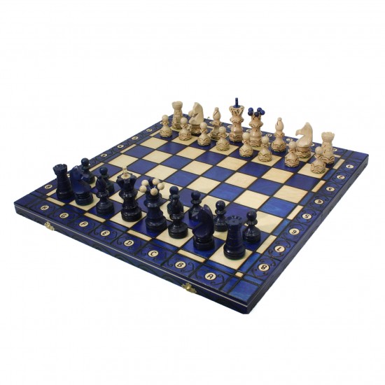 Набор шахмат Амбассадор (синие), 54см х 54см, (Мадон 128)
