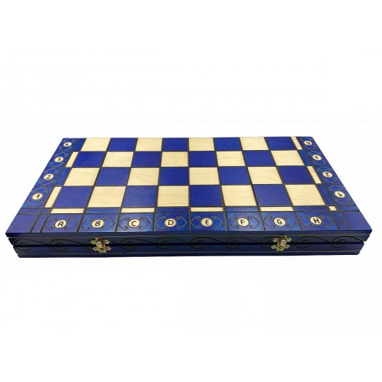 Набор шахмат Амбассадор (синие), 54см х 54см, (Мадон 128)