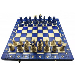 Набор шахмат Амбассадор (синие), 54см х 54см, (Мадон 128)