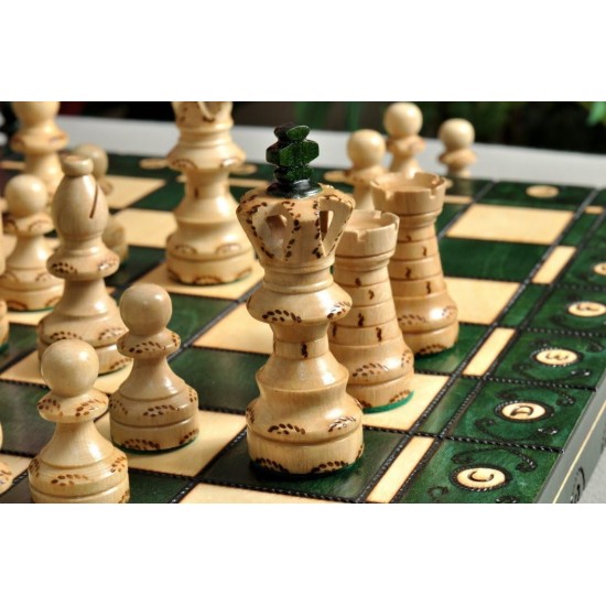 Набір шахів Амбасадор (зелені), 54см х 54см, (Мадон 128)