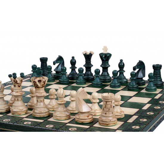 Набор шахмат Амбассадор (зеленые), 54см х 54см, (Мадон 128)