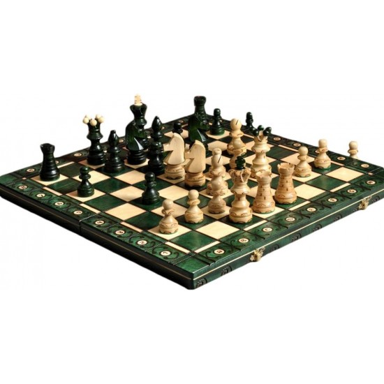 Набір шахів Амбасадор (зелені), 54см х 54см, (Мадон 128)