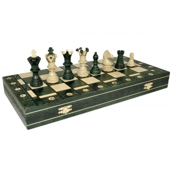 Набор шахмат Амбассадор (зеленые), 54см х 54см, (Мадон 128)
