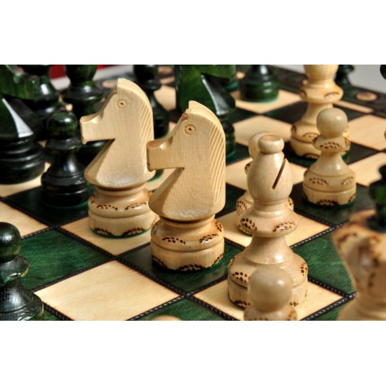 Набор шахмат Амбассадор (зеленые), 54см х 54см, (Мадон 128)