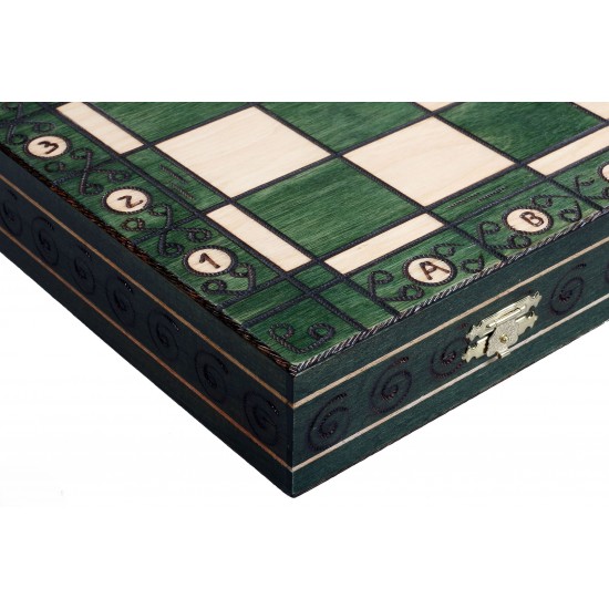 Набор шахмат Амбассадор (зеленые), 54см х 54см, (Мадон 128)