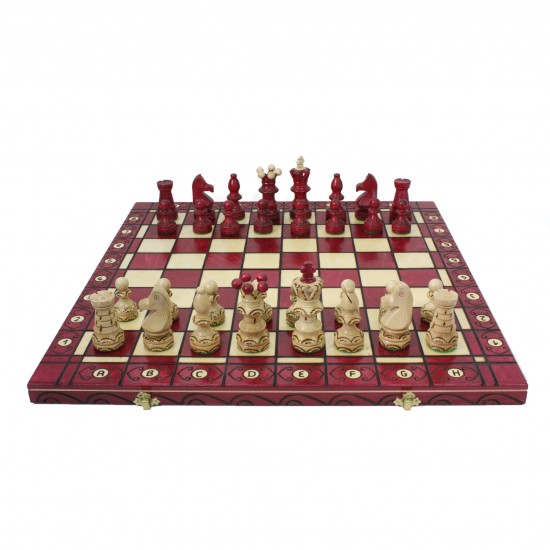 Набір шахів Амбасадор (червоні), 54см х 54см, (Мадон 128)
