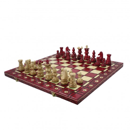 Набір шахів Амбасадор (червоні), 54см х 54см, (Мадон 128)
