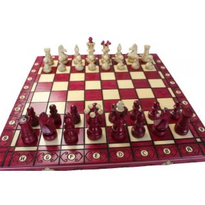 Набор шахмат Амбассадор (красные), 54см х 54см, (Мадон 128)