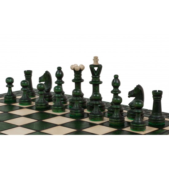 Набор шахмат Сенатор (зеленые), 41см х 41см, (Мадон 125)