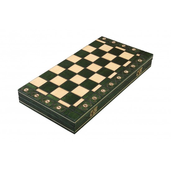 Набор шахмат Сенатор (зеленые), 41см х 41см, (Мадон 125)