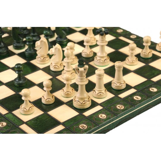 Набор шахмат Сенатор (зеленые), 41см х 41см, (Мадон 125)