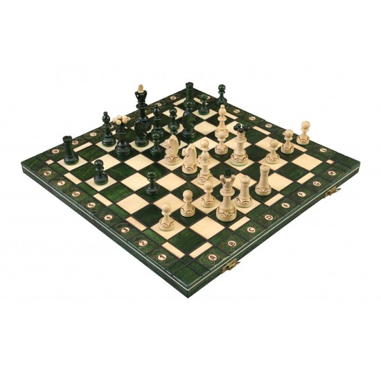 Набір шахів Сенатор (зелені), 41см х 41см, (Мадон 125)